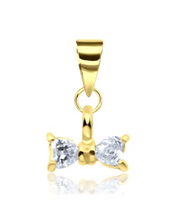 Gold Plated Cutie Bow Silver Pendant SPEB-97n-GP